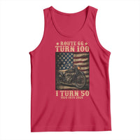 Route Highway 66 Turn 100 I Turn 50 Tank Top Vintage 1976 Road Sign Motorcycle Lover 50th Birthday Gift