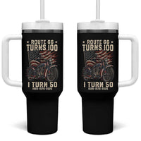 Route Highway 66 Turn 100 I Turn 50 Tumbler With Handle Vintage 1976 Road Sign Classic Motorcycle Lover 50th Birthday Gift