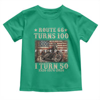 Route Highway 66 Turn 100 I Turn 50 Toddler T Shirt Vintage 1976 Road Sign American Freedom Motorcycle Rider 50th Birthday Gift