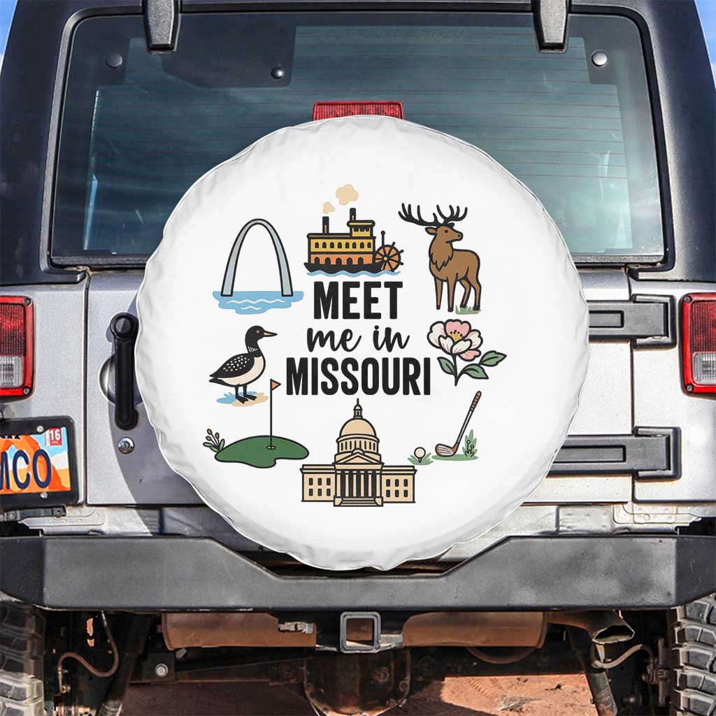 Meet Me in Missouri State Map Souvenir Spare Tire Cover