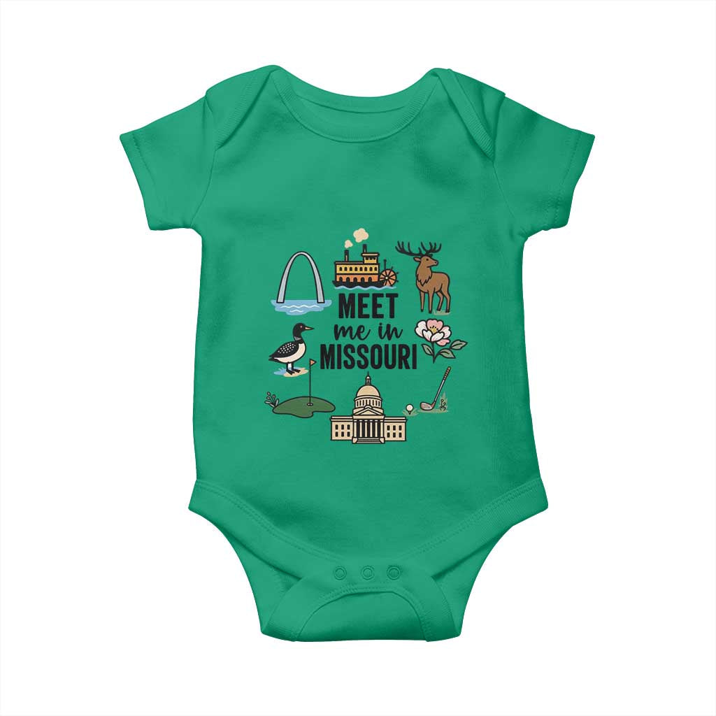 Meet Me in Missouri State Map Souvenir Baby Onesie