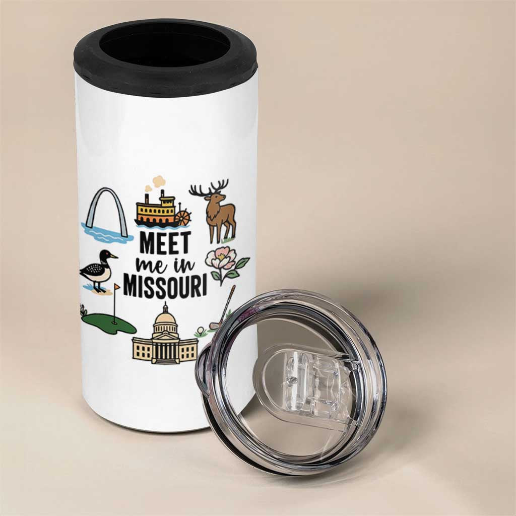 Meet Me in Missouri State Map Souvenir 4 in 1 Can Cooler Tumbler