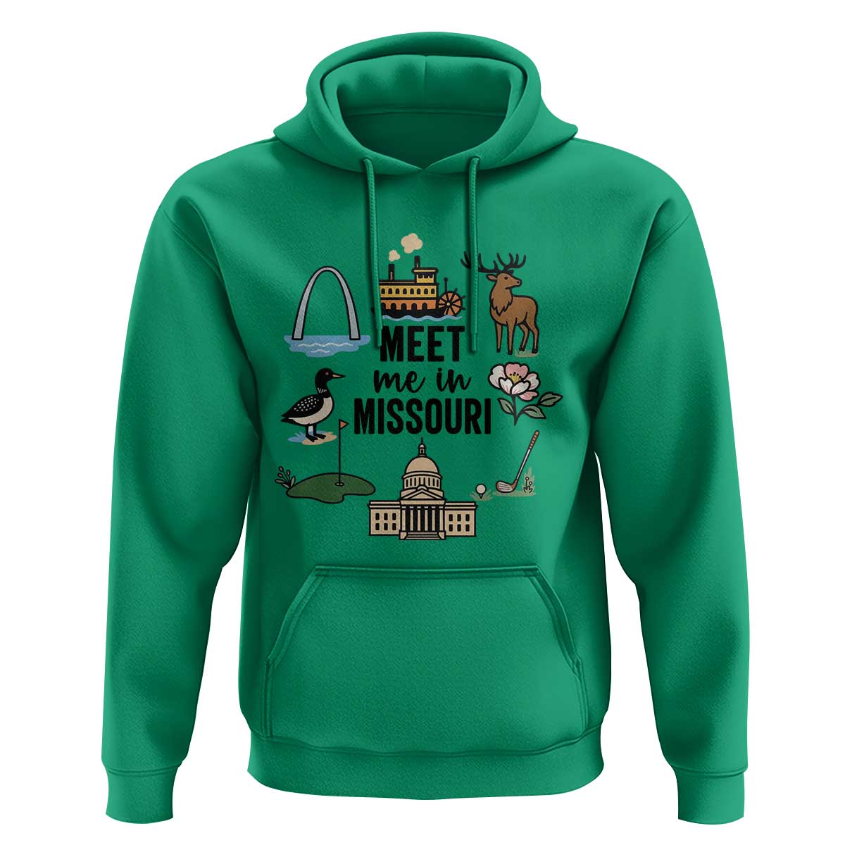 Meet Me in Missouri State Map Souvenir Hoodie