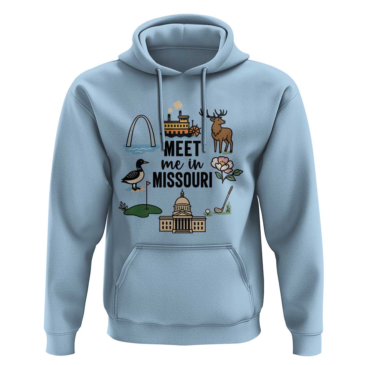 Meet Me in Missouri State Map Souvenir Hoodie