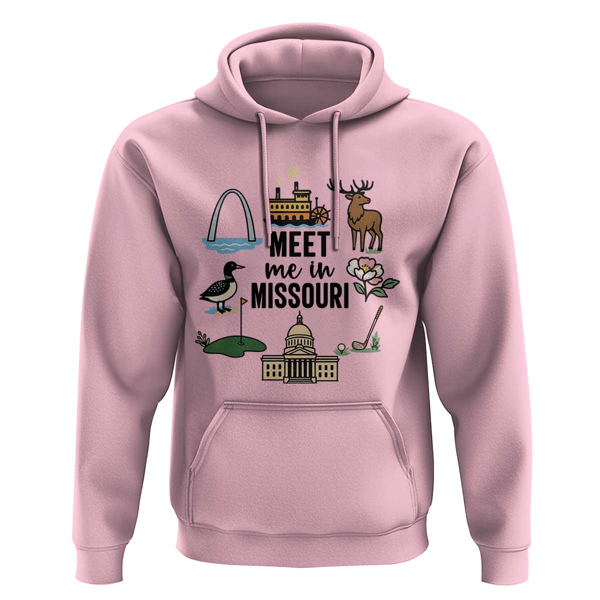 Meet Me in Missouri State Map Souvenir Hoodie