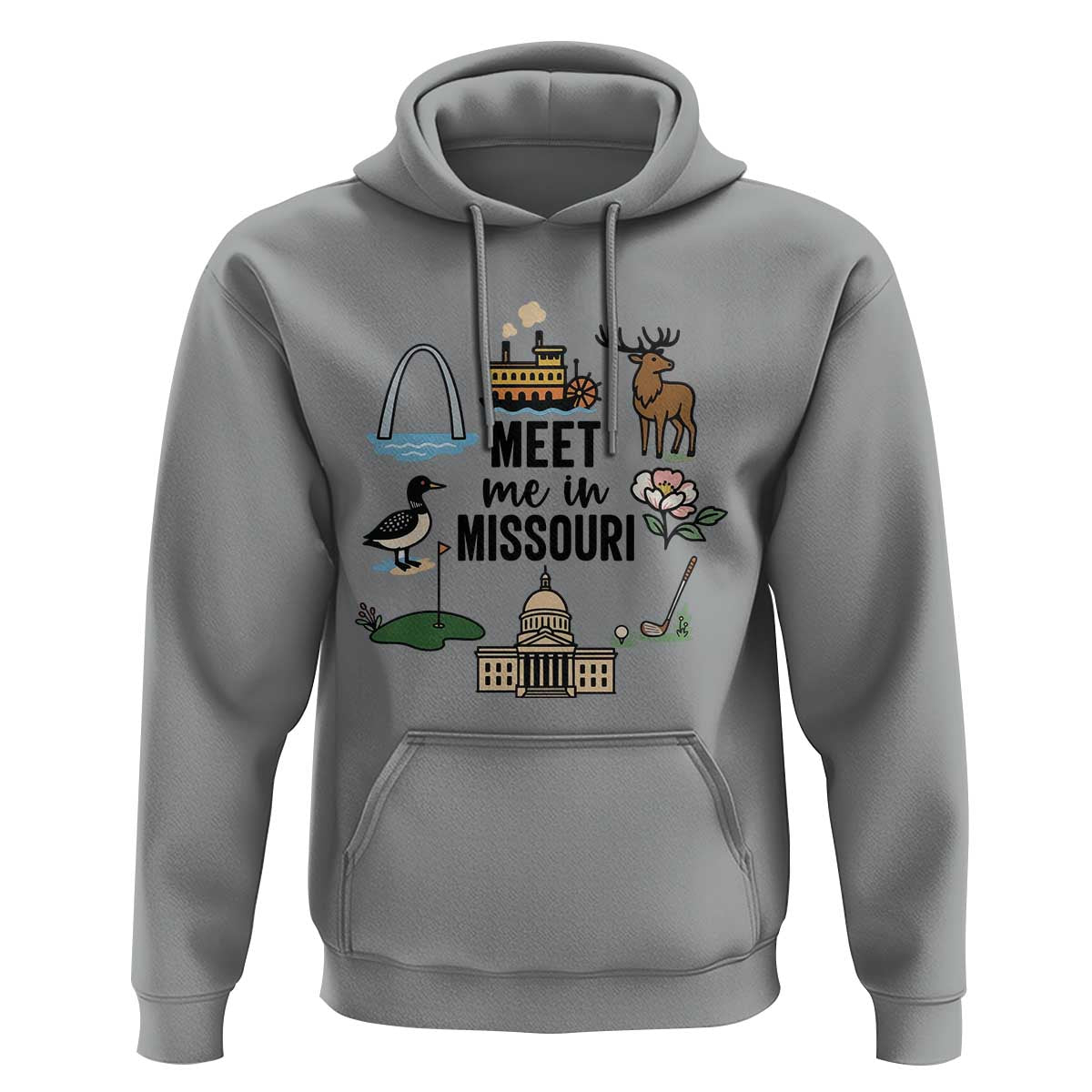 Meet Me in Missouri State Map Souvenir Hoodie