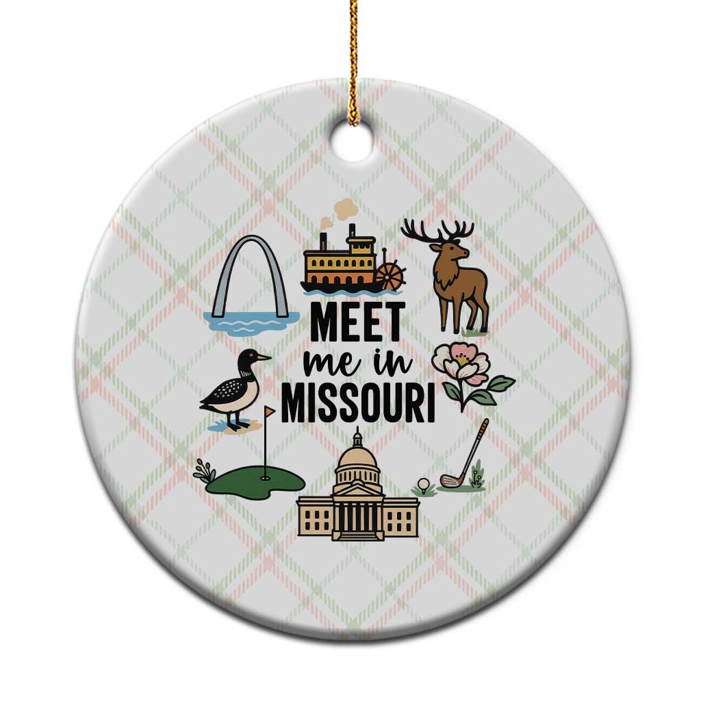 Meet Me in Missouri State Map Souvenir Ceramic Ornament