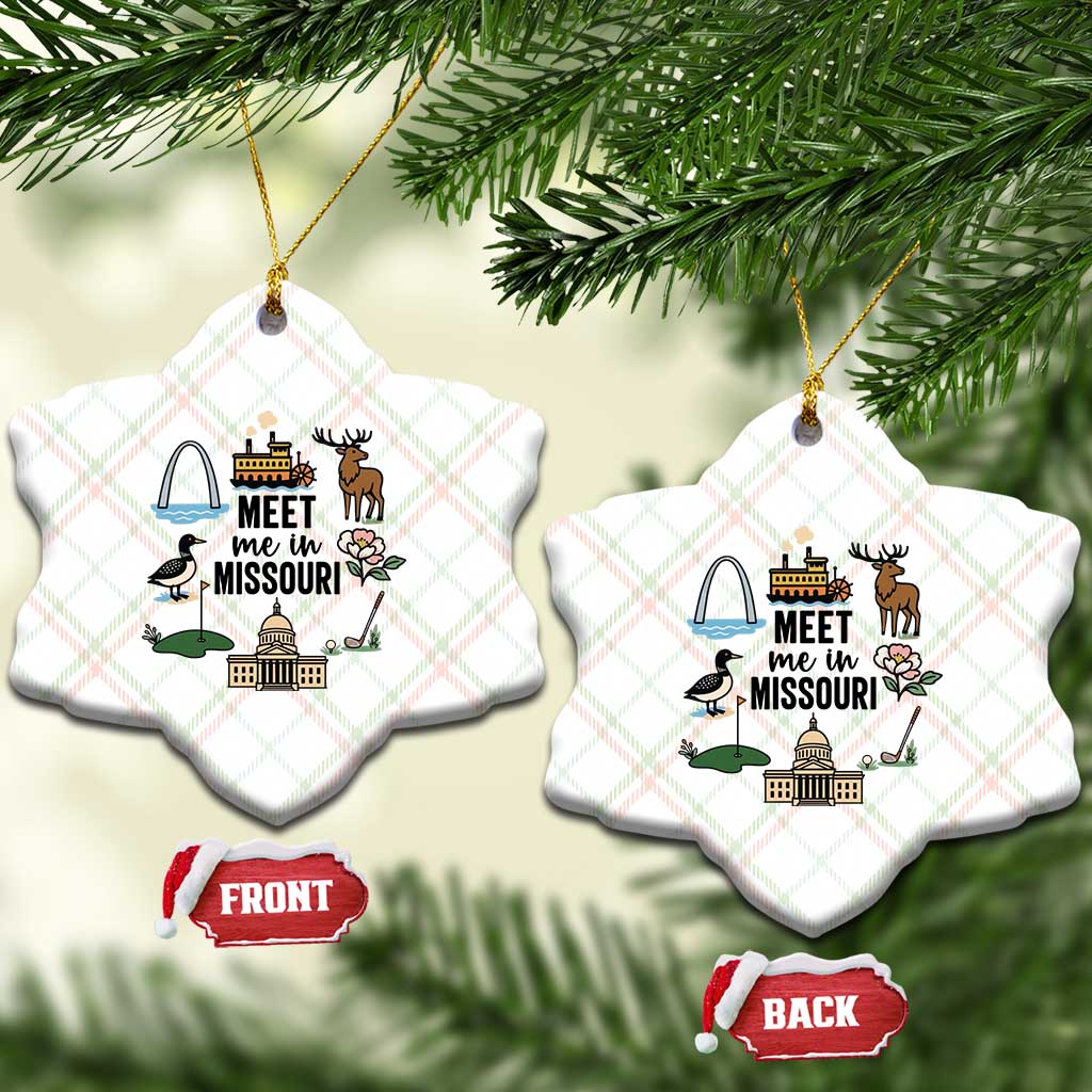 Meet Me in Missouri State Map Souvenir Ceramic Ornament