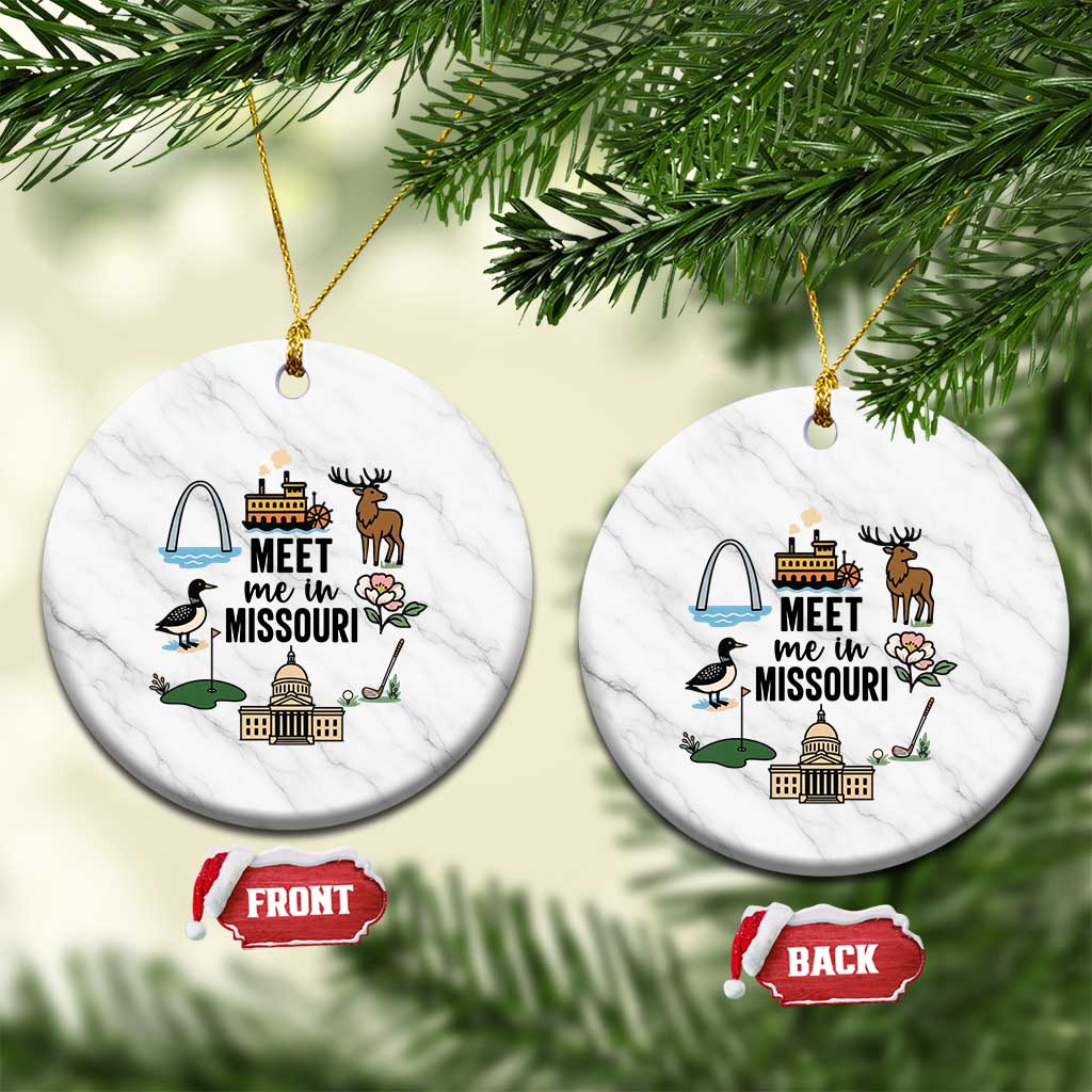Meet Me in Missouri State Map Souvenir Ceramic Ornament