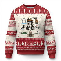 Meet Me in Missouri State Map Souvenir Ugly Christmas Sweater