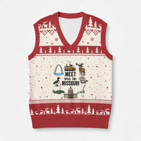Meet Me in Missouri State Map Souvenir V-Neck Knit Sweater Vest