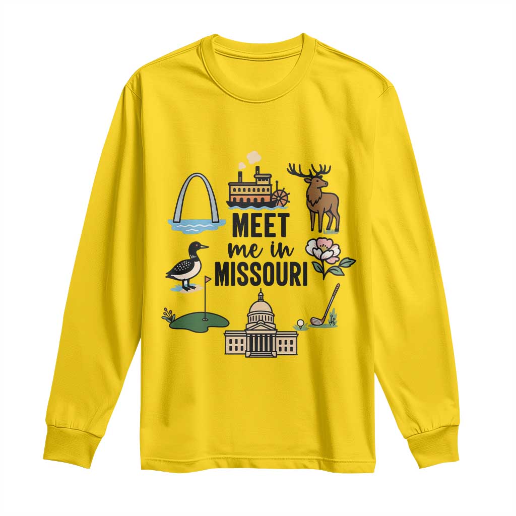 Meet Me in Missouri State Map Souvenir Long Sleeve Shirt