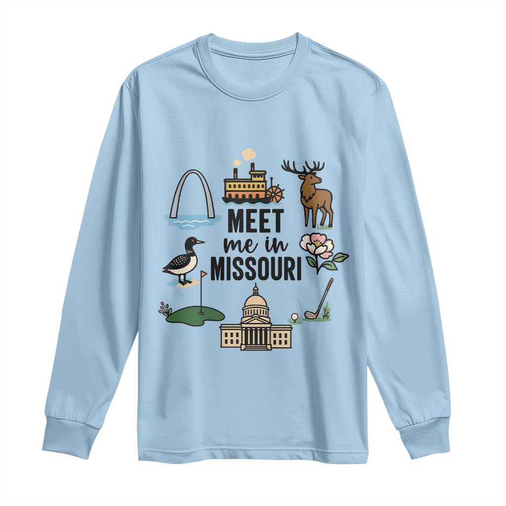 Meet Me in Missouri State Map Souvenir Long Sleeve Shirt