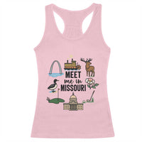 Meet Me in Missouri State Map Souvenir Racerback Tank Top