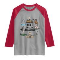 Meet Me in Missouri State Map Souvenir Raglan Shirt