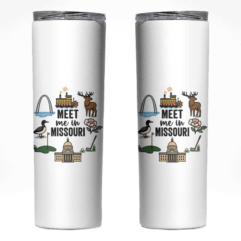 Meet Me in Missouri State Map Souvenir Skinny Tumbler
