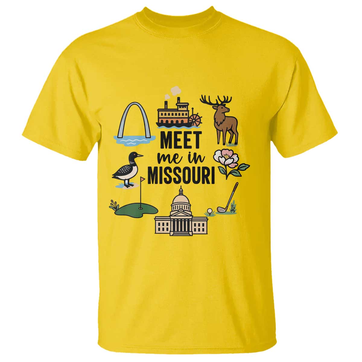 Meet Me in Missouri State Map Souvenir T Shirt