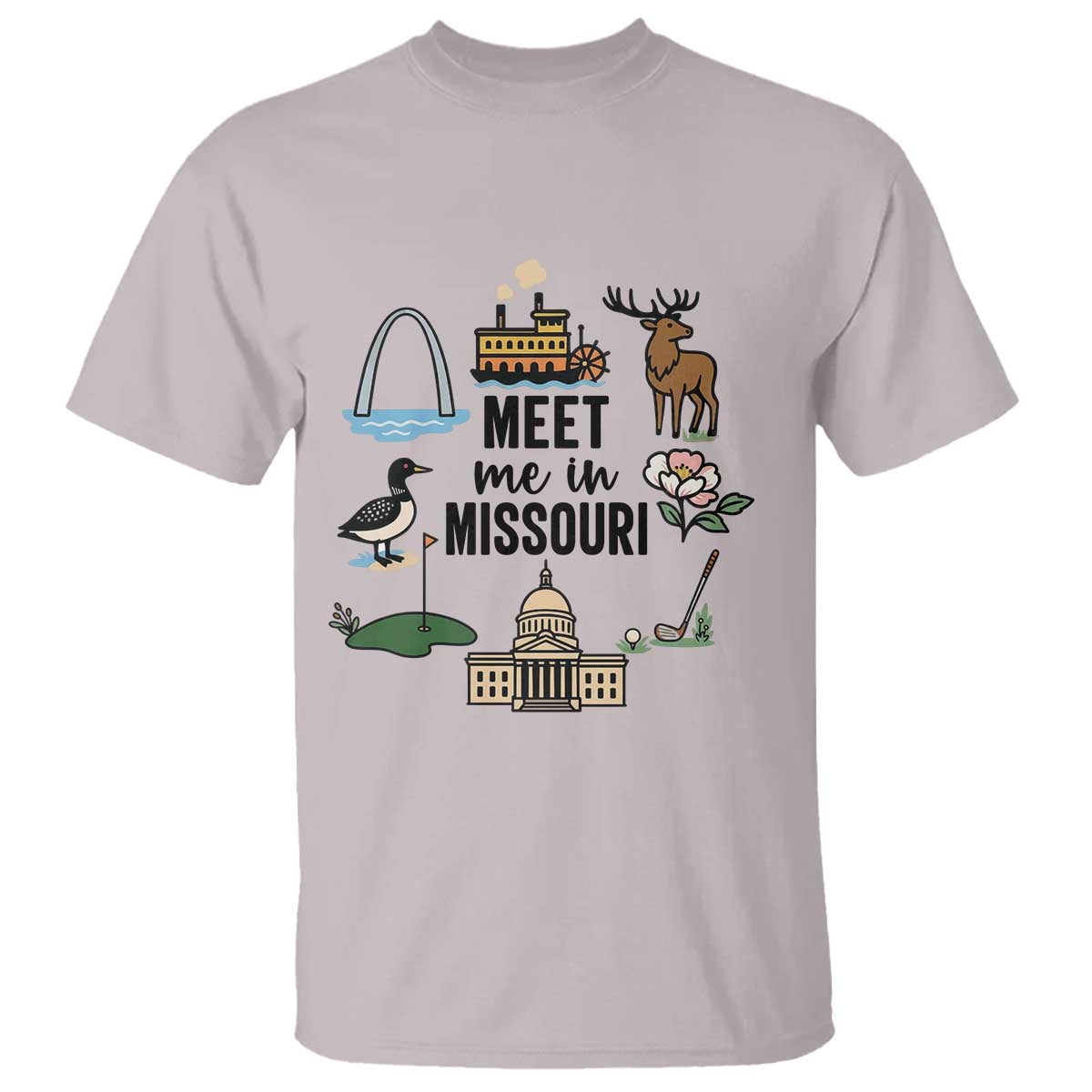 Meet Me in Missouri State Map Souvenir T Shirt