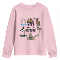 Meet Me in Missouri State Map Souvenir Youth Sweatshirt