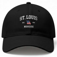 St. Louis Missouri MO Baseball Cap Vintage American Flag Missouri State