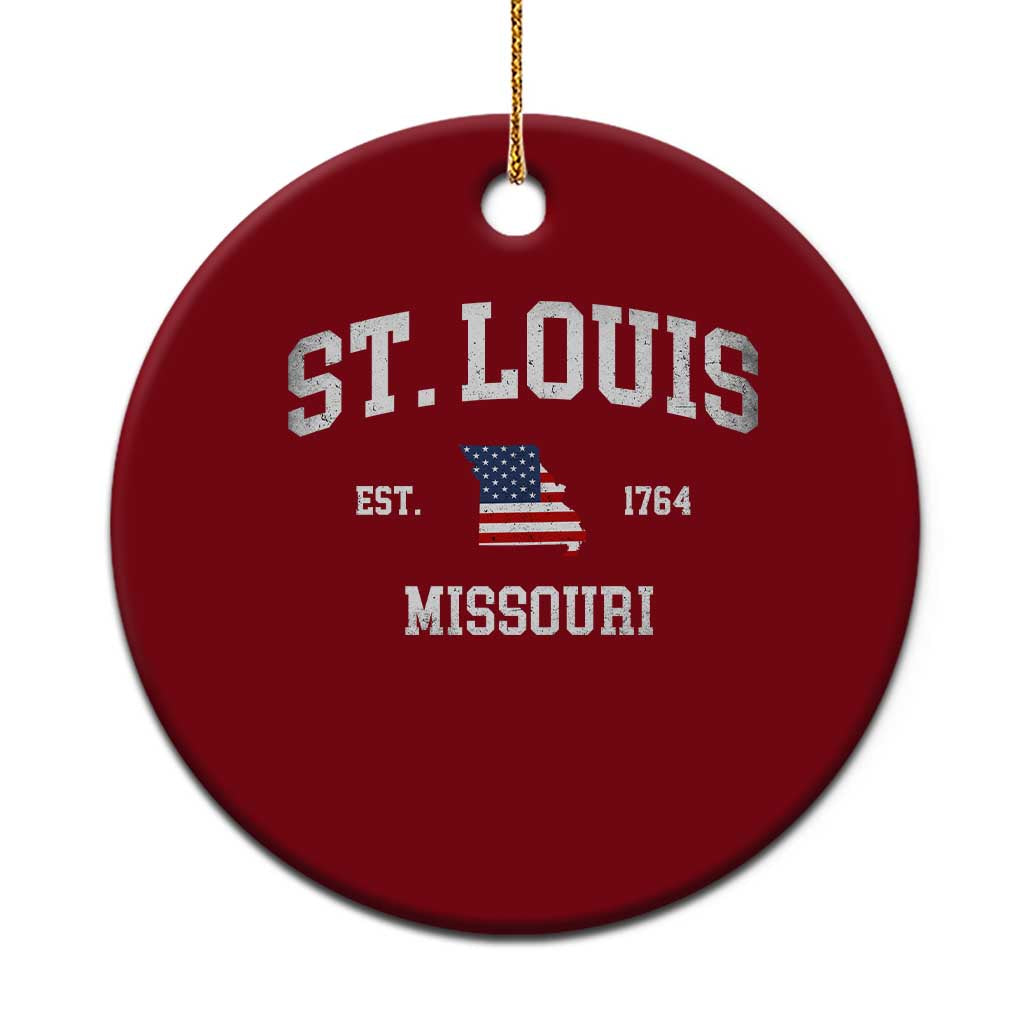 St. Louis Missouri MO Ceramic Ornament Vintage American Flag Missouri State