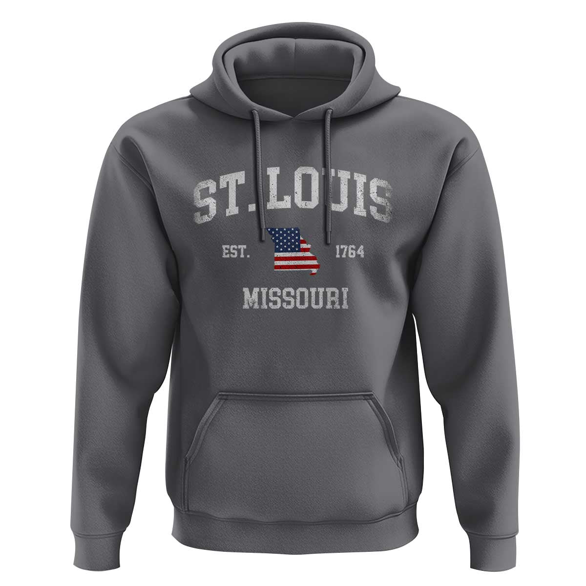 St. Louis Missouri MO Hoodie Vintage American Flag Missouri State