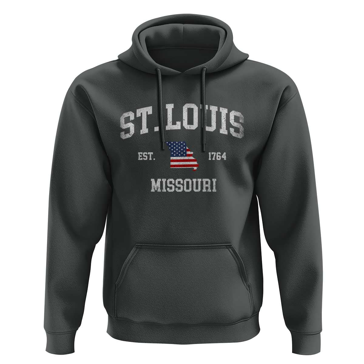 St. Louis Missouri MO Hoodie Vintage American Flag Missouri State