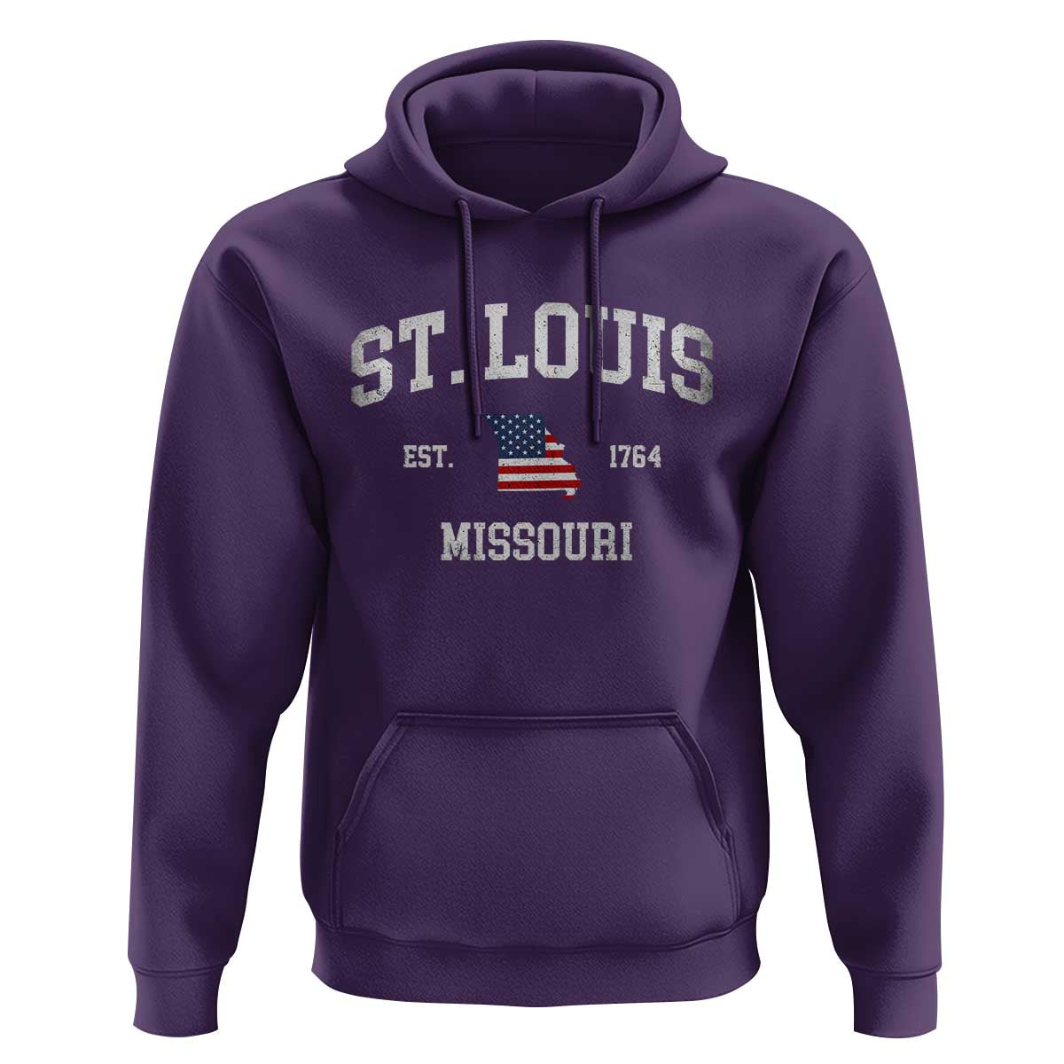 St. Louis Missouri MO Hoodie Vintage American Flag Missouri State