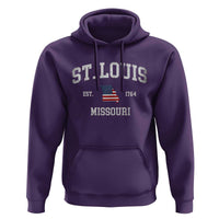St. Louis Missouri MO Hoodie Vintage American Flag Missouri State