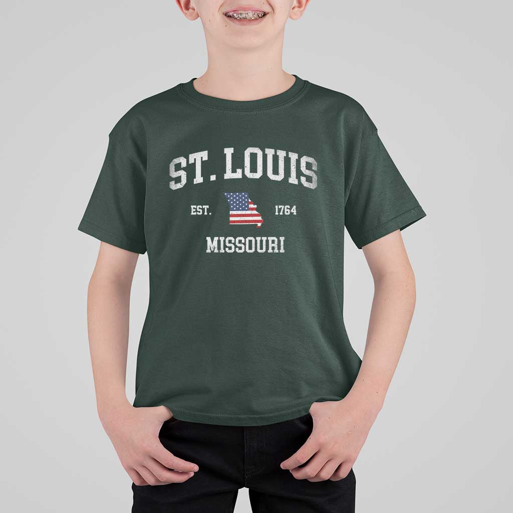 St. Louis Missouri MO T Shirt For Kid Vintage American Flag Missouri State