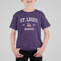 St. Louis Missouri MO T Shirt For Kid Vintage American Flag Missouri State