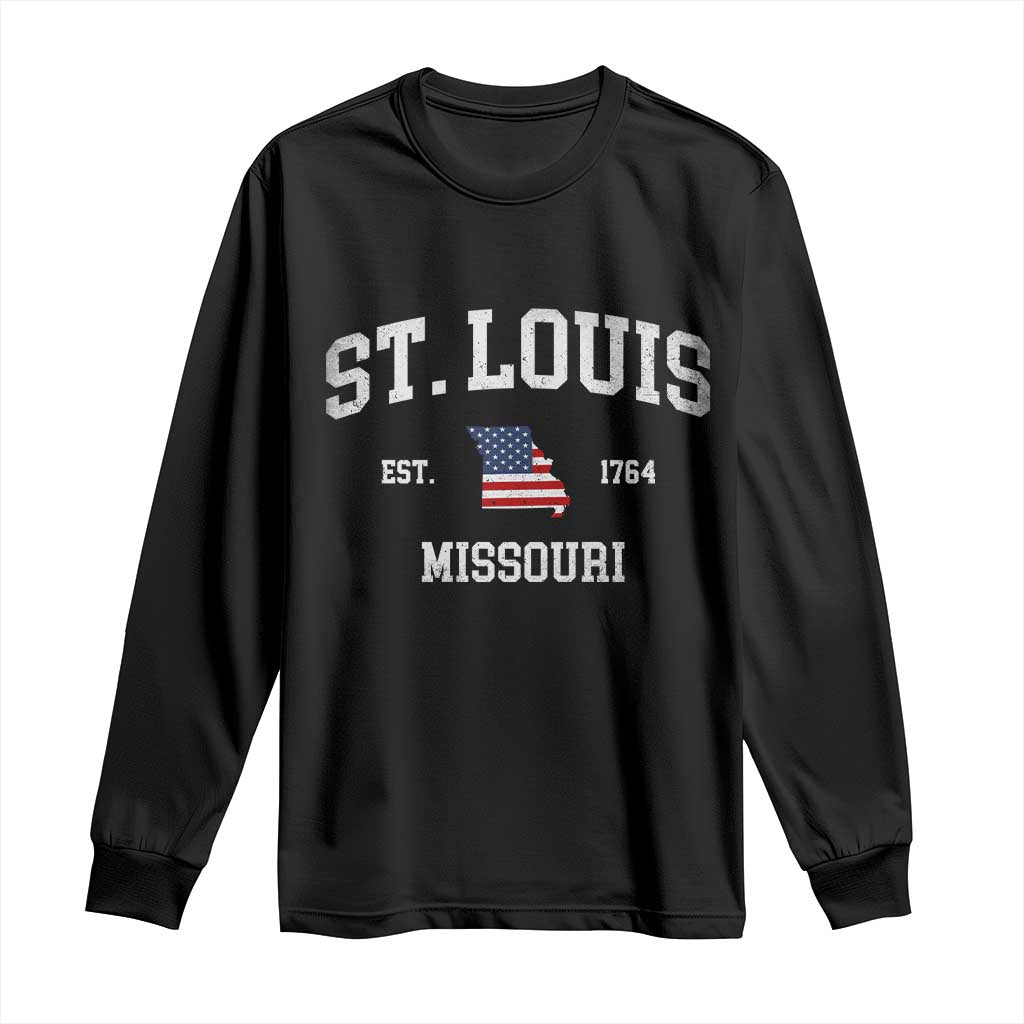 St. Louis Missouri MO Long Sleeve Shirt Vintage American Flag Missouri State