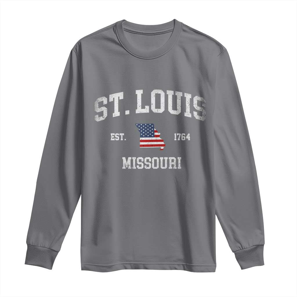 St. Louis Missouri MO Long Sleeve Shirt Vintage American Flag Missouri State