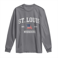 St. Louis Missouri MO Long Sleeve Shirt Vintage American Flag Missouri State