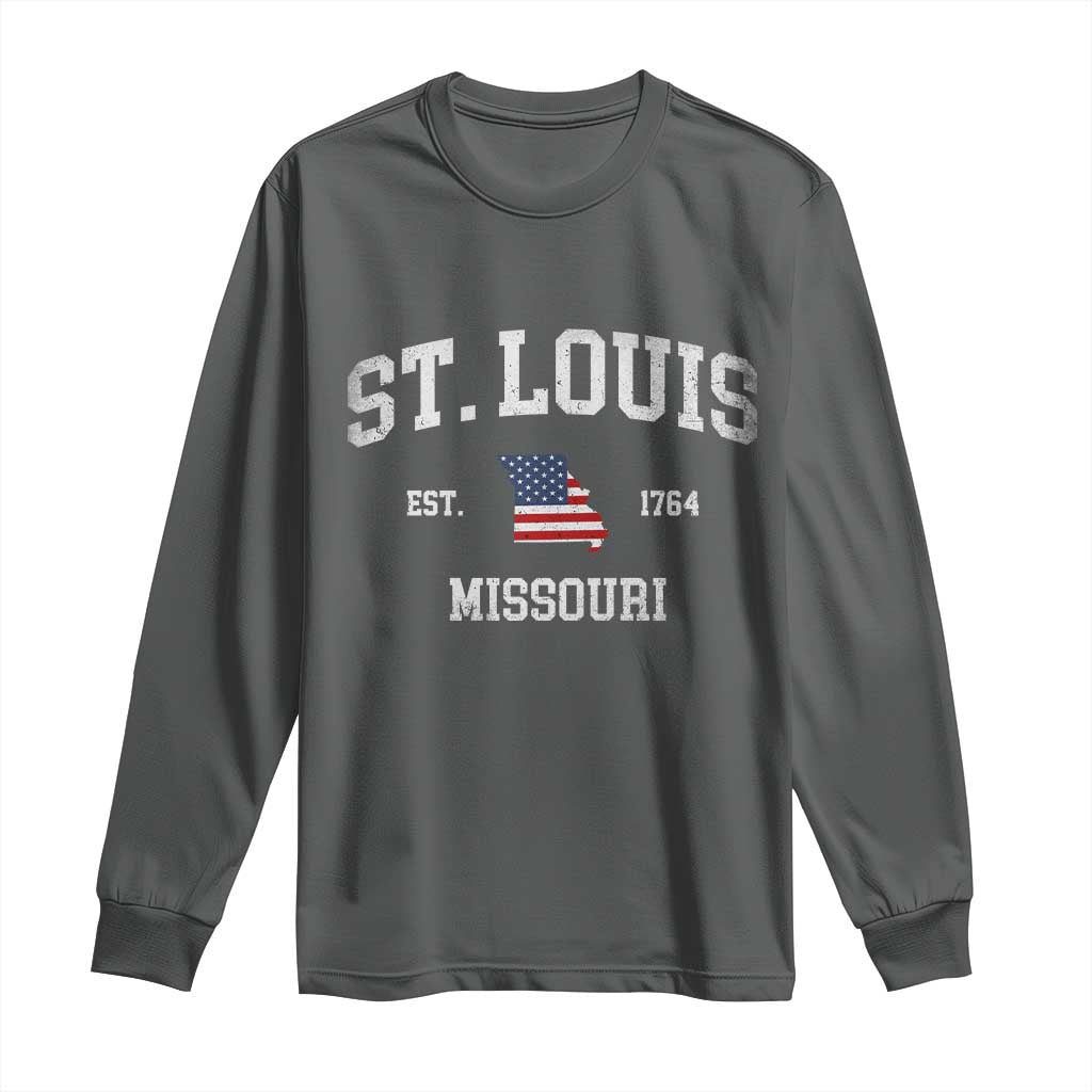St. Louis Missouri MO Long Sleeve Shirt Vintage American Flag Missouri State