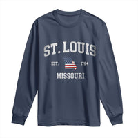 St. Louis Missouri MO Long Sleeve Shirt Vintage American Flag Missouri State