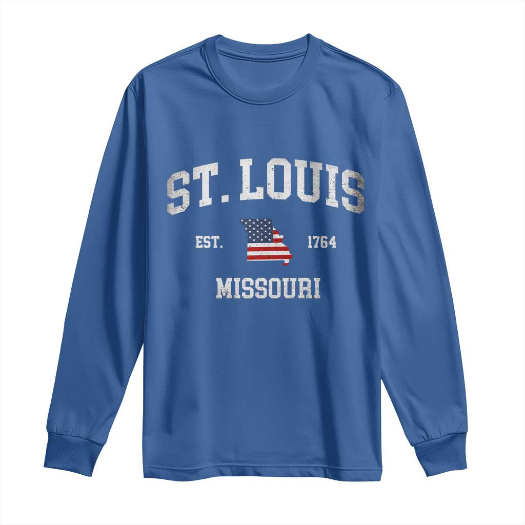 St. Louis Missouri MO Long Sleeve Shirt Vintage American Flag Missouri State