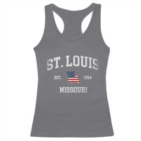St. Louis Missouri MO Racerback Tank Top Vintage American Flag Missouri State