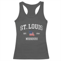 St. Louis Missouri MO Racerback Tank Top Vintage American Flag Missouri State