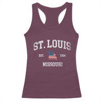 St. Louis Missouri MO Racerback Tank Top Vintage American Flag Missouri State