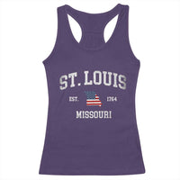 St. Louis Missouri MO Racerback Tank Top Vintage American Flag Missouri State