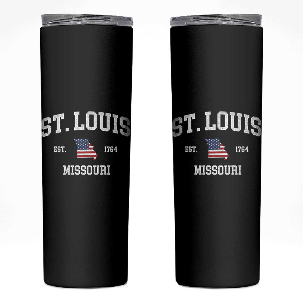 St. Louis Missouri MO Skinny Tumbler Vintage American Flag Missouri State