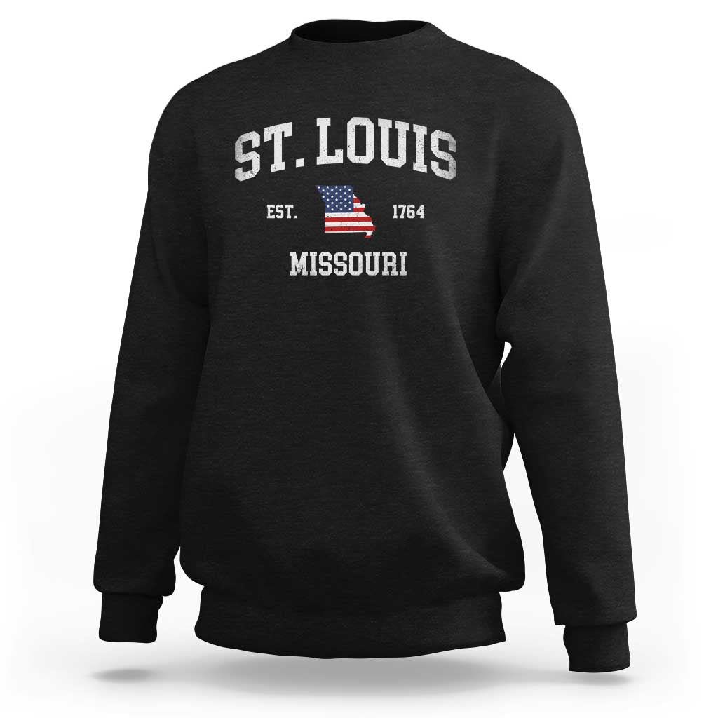 St. Louis Missouri MO Sweatshirt Vintage American Flag Missouri State