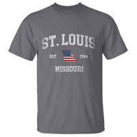 St. Louis Missouri MO T Shirt Vintage American Flag Missouri State