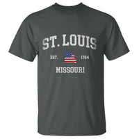 St. Louis Missouri MO T Shirt Vintage American Flag Missouri State