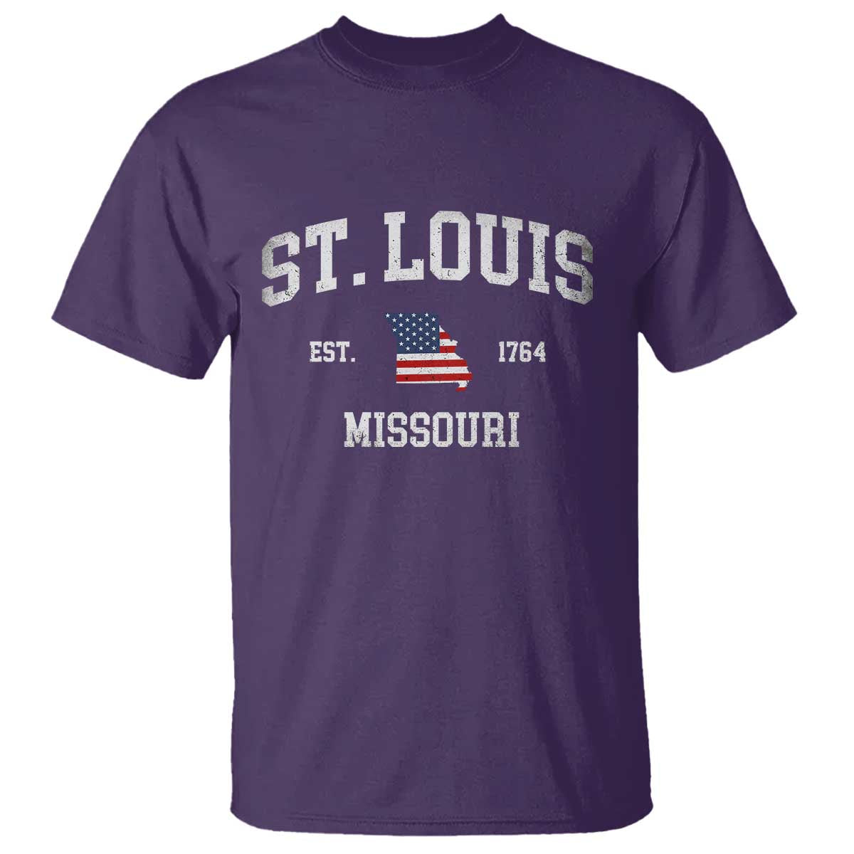 St. Louis Missouri MO T Shirt Vintage American Flag Missouri State