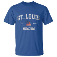 St. Louis Missouri MO T Shirt Vintage American Flag Missouri State