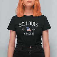 St. Louis Missouri MO T Shirt For Women Vintage American Flag Missouri State