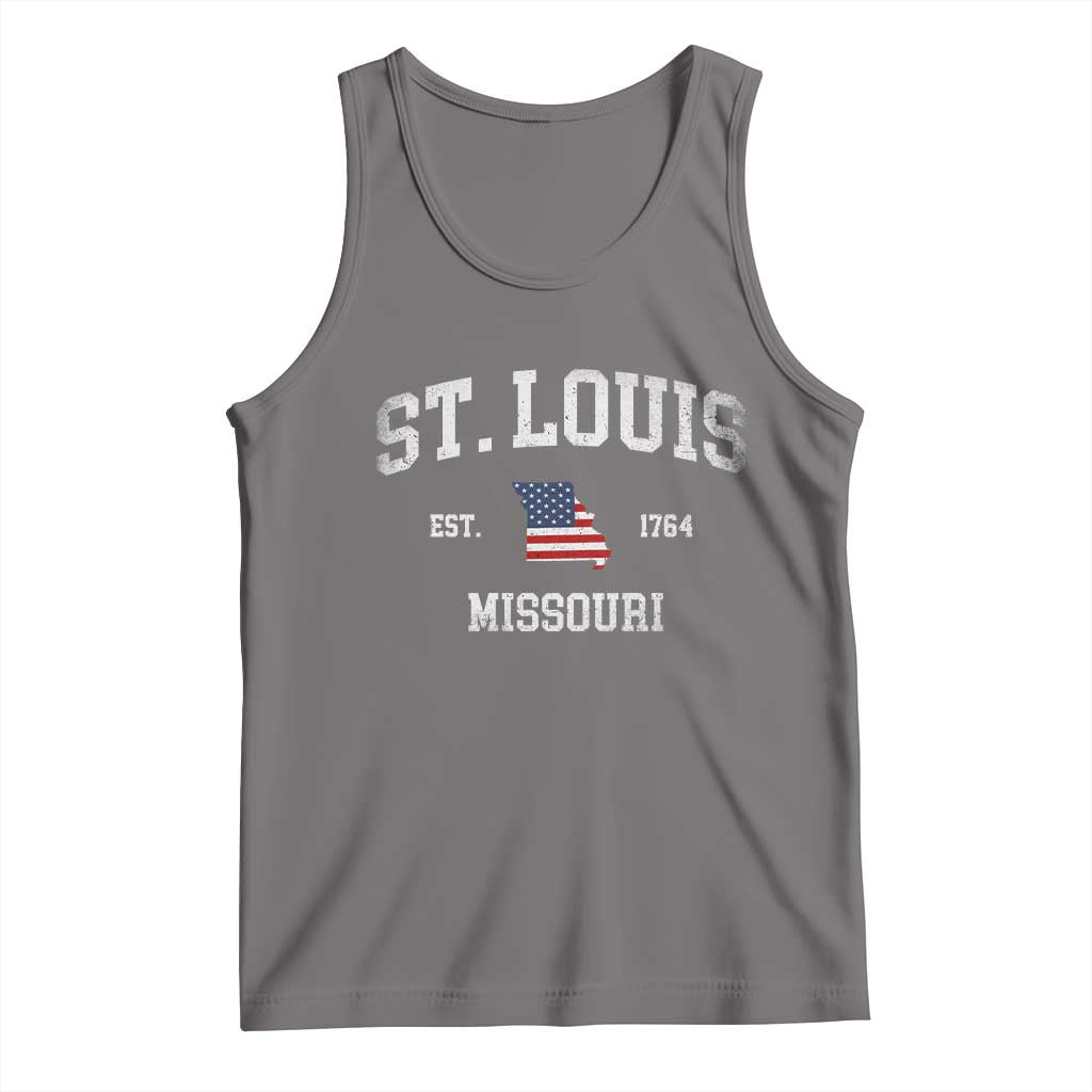 St. Louis Missouri MO Tank Top Vintage American Flag Missouri State