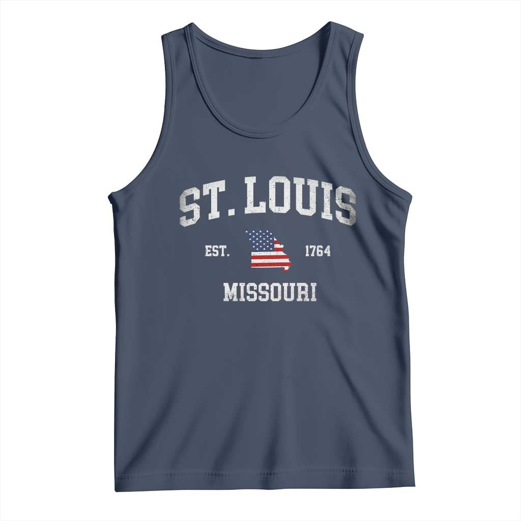 St. Louis Missouri MO Tank Top Vintage American Flag Missouri State